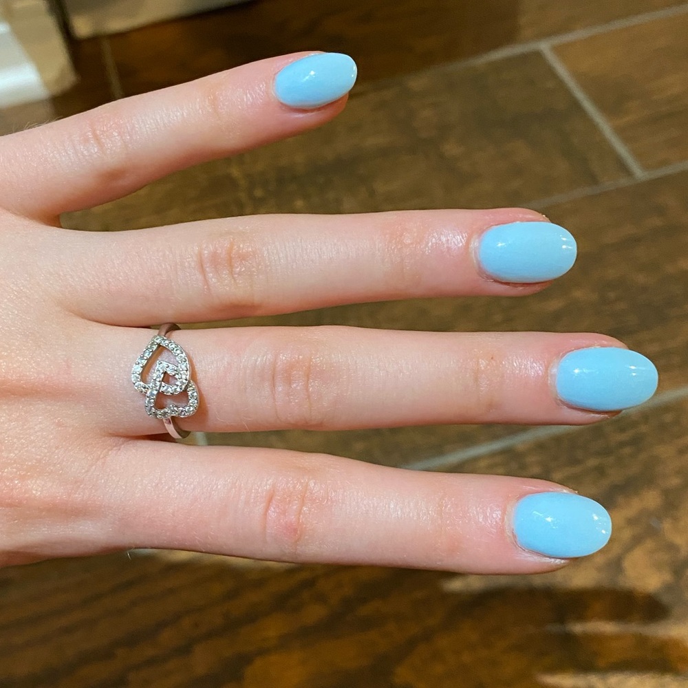 Double Heart Sterling Silver Ring
